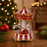 Carillon Carosello Natalizio Rosso 22cm Ambientato