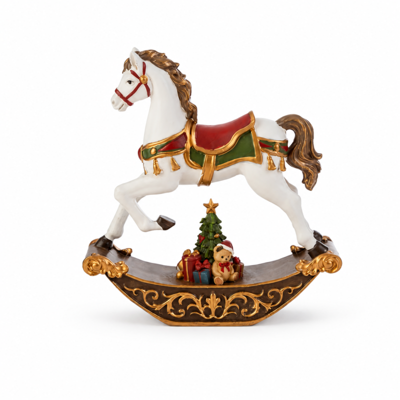 Cavallo a Dondolo Natalizio 14cm