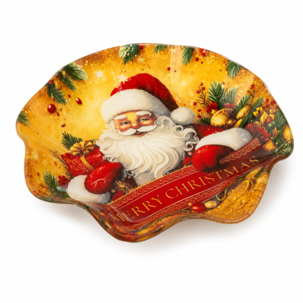Centrotavola Babbo Natale Vetro 19cm