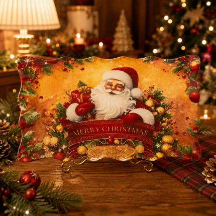Centrotavola Babbo Natale Vetro 24cm di Le Stelle Ambientato