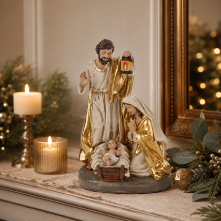 Natività Oro 20cm in Resina di Le Stelle Ambientato