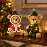 Orsetti Natalizi in Resina 33cm di Vestiamo Casa Gran Natale Ambientati