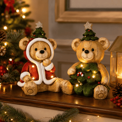 Orsetti Natalizi in Resina 33cm di Vestiamo Casa Gran Natale Ambientati