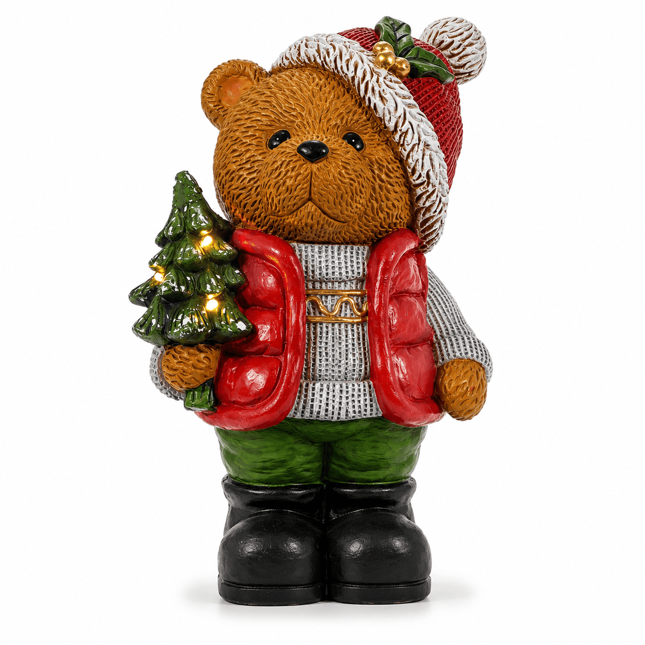 Orsetto Natalizio con Albero 36cm Vestiamo Casa Gran Natale Orsetto Natalizio con Albero 36cm