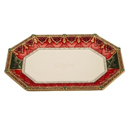 Vassoio Natalizio Porcellana 42x31cm