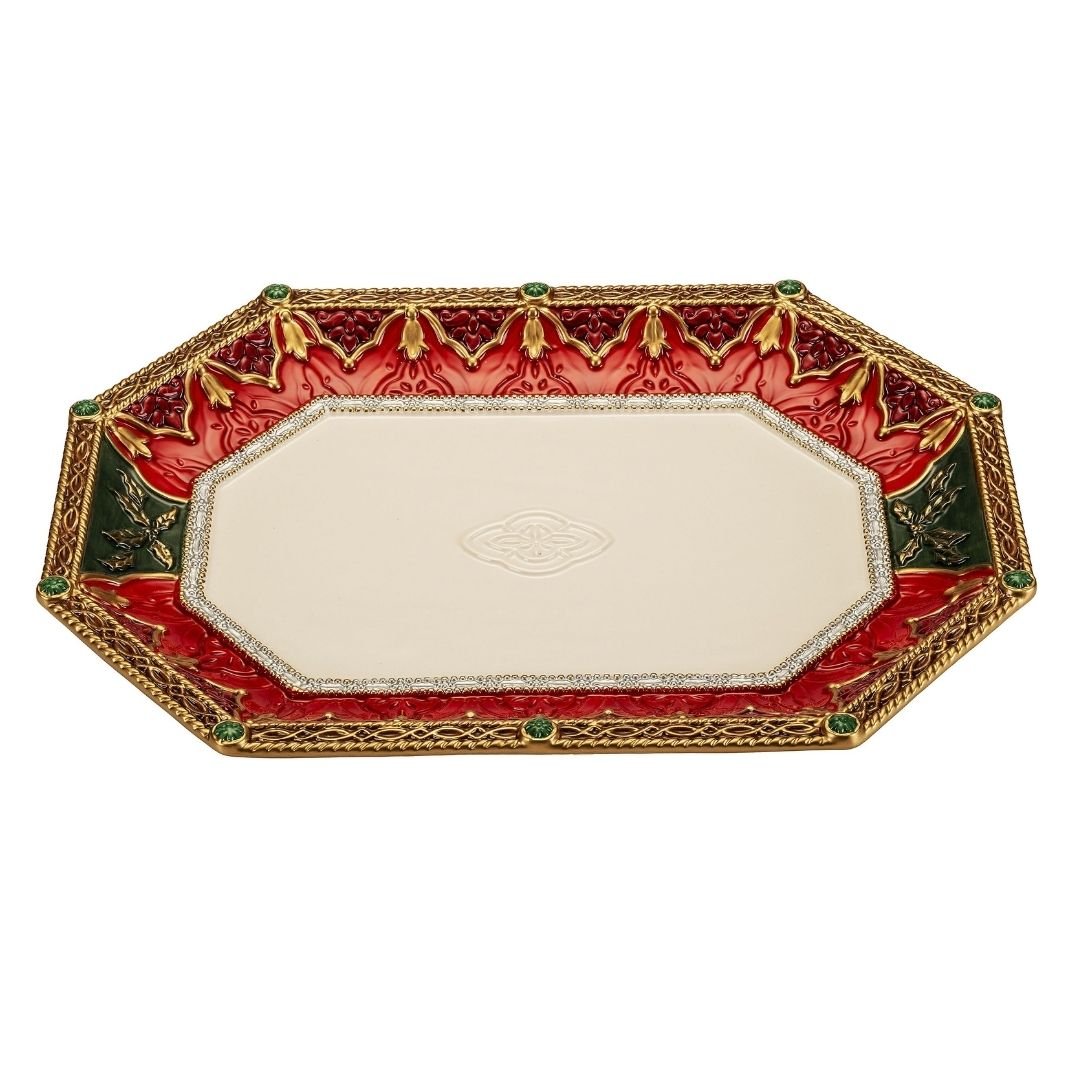 Vassoio Natalizio Porcellana 42x31cm di Palais Royal Vassoio Natalizio Porcellana 42x31cm