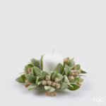 Corona Bacche Oro e Foglie 14cm