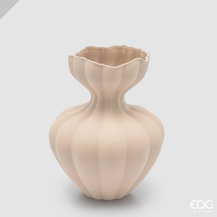 Vaso Flow Sinuoso Beige 25cm