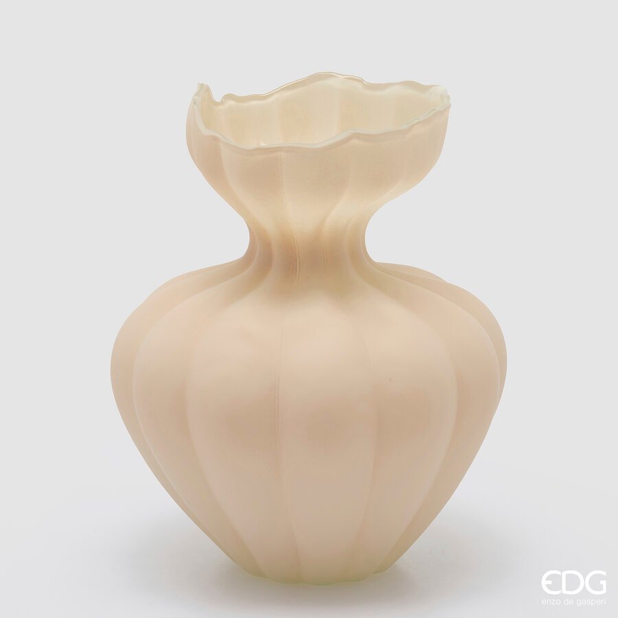 Vaso Flow Sinuoso Beige 32cm EDG Enzo De Gasperi Vaso Flow Sinuoso Beige 32cm