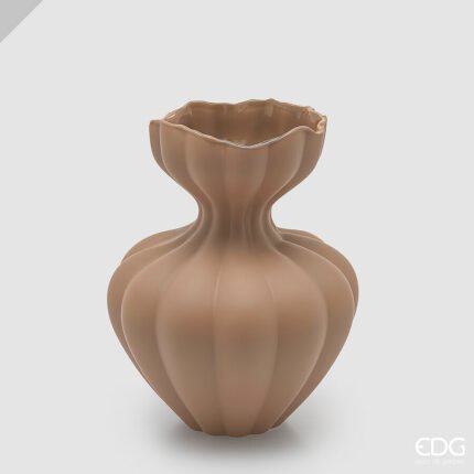 Vaso Flow Sinuoso Marrone 25cm