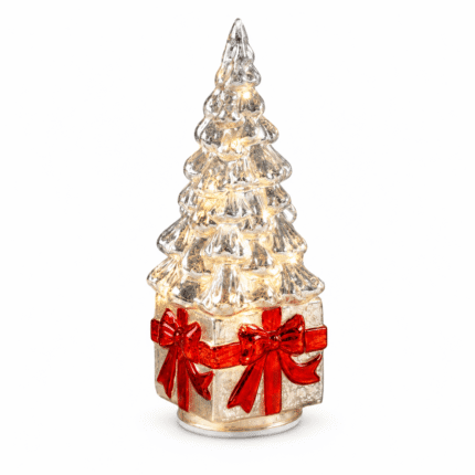 Abete a Led Rotante Argento 30cm