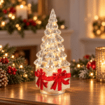 Abete a Led Rotante Argento 30cm di Mascagni Ambientato