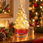 Abete a Led Rotante Oro 27cm di Mascagni Ambientato