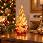 Abete a Led Rotante Oro 30cm di Mascagni Ambientato